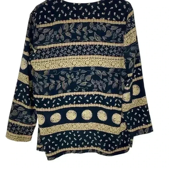 Alfred Dunner Capri Set Top 8 Bottoms 10 Navy Blue - Picture 2 of 5